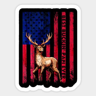 Best Buckin Papi Ever US Flag Hunting Sticker